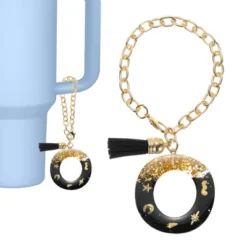 Unique Bargains Resin Lightweight Decorative Tassel Keychain Handle Charm Black With Gold Foil 1 Pc -Kitchen Tools Shop GUEST 25a5542f 1c63 432c 9bec fdc696b7d154