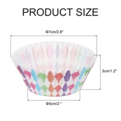 Unique Bargains Greaseproof Multicolored Paper Wrappers Baking Cups
