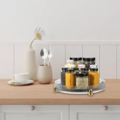 Unique Bargains Kitchen PET Rotating Turntable Lazy Susan Organizer Spice Rack 1 Pc -Kitchen Tools Shop GUEST 25df4a51 ddf5 43cb 9880 422cc14f87d8