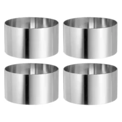 Unique Bargains Stainless Steel Seamless Nonstick Mirror Coating Round Cake Ring 4 Pcs -Kitchen Tools Shop GUEST 27641a7a 8b18 4da6 9bad 12436e073c5d