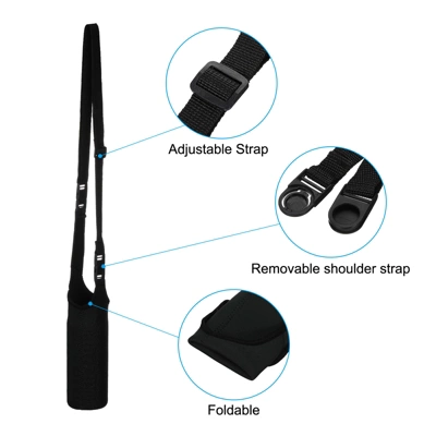 Unique Bargains Neoprene Insulated Removable Adjustable Shoulder Straps Water Bottle Sling Bag 2.64"x7.28" Black 5 Unique Bargains Neoprene Insulated Removable Adjustable Shoulder Straps Water Bottle Sling Bag 2.64"x7.28" Black - Image 3
