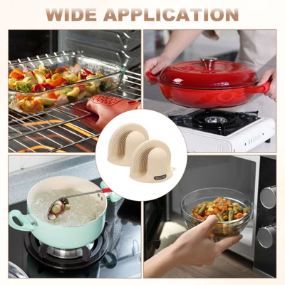 Unique Bargains Heat Resistant Mini Silicone Oven Mitts For Air Fryer Kitchen Cooking 2 Pcs 6 Unique Bargains Heat Resistant Mini Silicone Oven Mitts For Air Fryer Kitchen Cooking 2 Pcs - Image 4