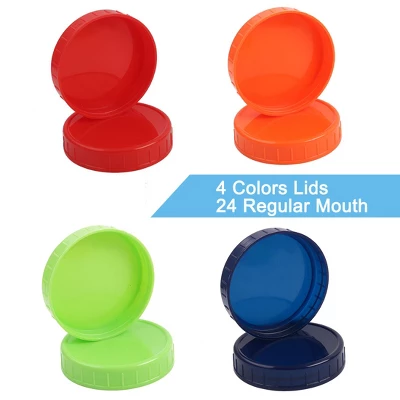 Unique Bargains Plastic Leak-Proof Regular Mason Canning Jars Lids 24 Pcs 3 Unique Bargains Plastic Leak-Proof Regular Mason Canning Jars Lids 24 Pcs