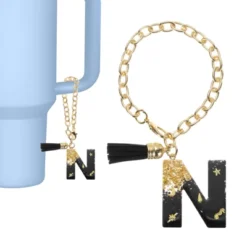 Unique Bargains Resin Lightweight Decorative Tassel Keychain Handle Charm Black With Gold Foil 1 Pc -Kitchen Tools Shop GUEST 2a9e7056 1371 49c4 8044 292894e7fdab