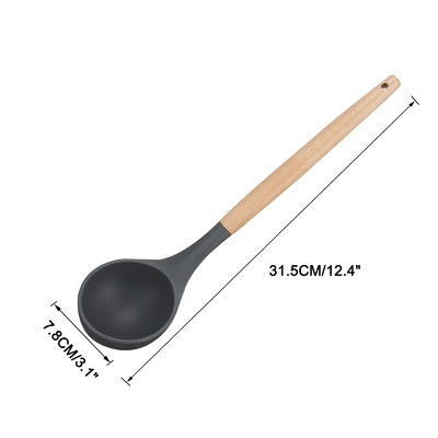 Unique Bargains Heat Resistant Kitchen Cooking Dark Gray Soup Ladle 12.4 Inch Dark Gray 1 Pc 3 Unique Bargains Heat Resistant Kitchen Cooking Dark Gray Soup Ladle 12.4 Inch Dark Gray 1 Pc
