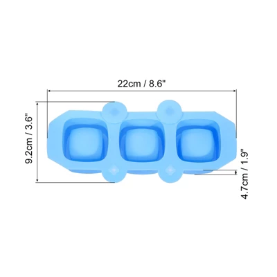 Unique Bargains Silicone Flexible Reusable 3-Cavity Ice Cube Trays 2 Pcs 3 Unique Bargains Silicone Flexible Reusable 3-Cavity Ice Cube Trays 2 Pcs
