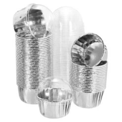 Unique Bargains Greaseproof Double-sided Aluminum Foil Cupcake Liners With Lids 50 Pcs -Kitchen Tools Shop GUEST 2e5318f2 8194 4a9c b300 b803492482c2
