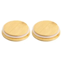 Unique Bargains Wide Mouth Mason Jar Bamboo Lids With Silicone Sealing Rings 2 Pcs -Kitchen Tools Shop GUEST 2ed40bb6 c101 414c ac9c 83bcac75ebae