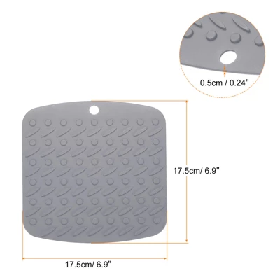 Unique Bargains Silicone Heat Resistant Non-slip Flexible Trivet 6.9 Inch Light Gray 2 Pcs 3 Unique Bargains Silicone Heat Resistant Non-slip Flexible Trivet 6.9 Inch Light Gray 2 Pcs