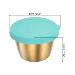 Unique Bargains Salad Dressing Small Sky Blue Condiment Containers With Lids 2.4" X 1.5"