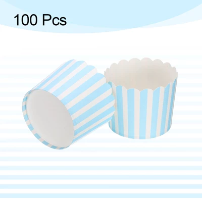 Unique Bargains Greaseproof Disposable Cakes Muffins Liners Pinstripe Paper Baking Cups 6oz 100 Pcs 4 Unique Bargains Greaseproof Disposable Cakes Muffins Liners Pinstripe Paper Baking Cups 6oz 100 Pcs - Image 2