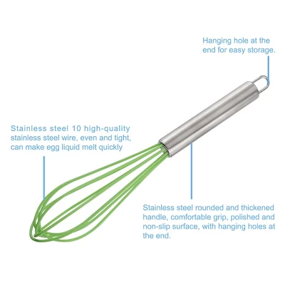 Unique Bargains Stainless Steel Kitchen Utensil Whisk 10" X 2" 2 Pcs 5 Unique Bargains Stainless Steel Kitchen Utensil Whisk 10" X 2" 2 Pcs - Image 3