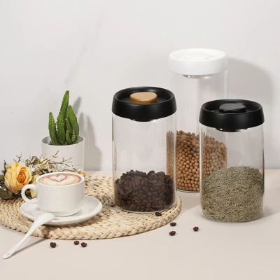 Unique Bargains Glass Airtight Vacuum Seal Coffee Bean Container 4 Unique Bargains Glass Airtight Vacuum Seal Coffee Bean Container - Image 2