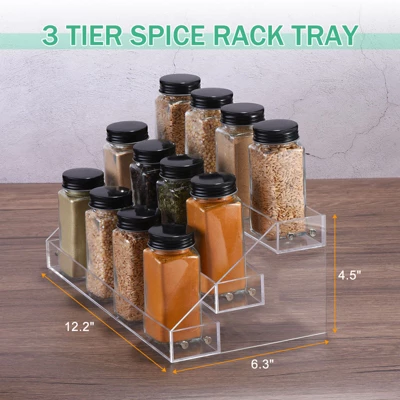 Unique Bargains Easy To Clean Countertop Cabinet Kitchen Acrylic Spice Rack 3 Unique Bargains Easy To Clean Countertop Cabinet Kitchen Acrylic Spice Rack