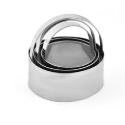 Unique Bargains Kitchen Metal Cylindrical Cookie Biscuit Baking DIY Mould Cutter 3 In 1 Set Silver Tone