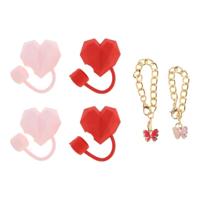 Unique Bargains Durable Drinkware Accessory Red Pink 6 Pcs 7 Unique Bargains Durable Drinkware Accessory Red Pink 6 Pcs - Image 5