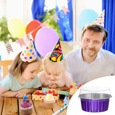 Unique Bargains Disposable Aluminum Foil Cakes Dessert Baking Cups With Lids 50 Pcs 2.5" X 2.1" 6 Unique Bargains Disposable Aluminum Foil Cakes Dessert Baking Cups With Lids 50 Pcs 2.5" X 2.1" - Image 4