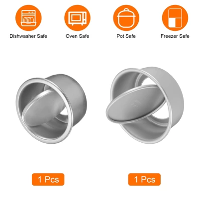 Unique Bargains Aluminum Alloy Nonstick Coating Removable Bottom Durable Round Cake Pan 1 Set 4 Unique Bargains Aluminum Alloy Nonstick Coating Removable Bottom Durable Round Cake Pan 1 Set - Image 2