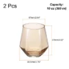 Unique Bargains Textures Walls Rims Diamond Whiskey Glasses 2 Pcs