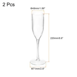 Unique Bargains Lightweight Elegant Champagne Flutes With Long Stem 2 Pcs