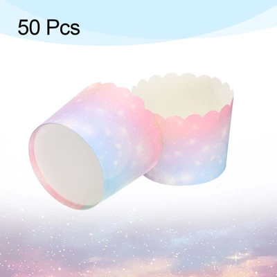 Unique Bargains Greaseproof Disposable Cakes Muffins Liners Star Sky Paper Baking Cups 6oz 50 Pcs 4 Unique Bargains Greaseproof Disposable Cakes Muffins Liners Star Sky Paper Baking Cups 6oz 50 Pcs - Image 2