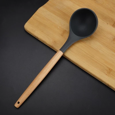 Unique Bargains Heat Resistant Kitchen Cooking Dark Gray Soup Ladle 12.4 Inch Dark Gray 1 Pc 4 Unique Bargains Heat Resistant Kitchen Cooking Dark Gray Soup Ladle 12.4 Inch Dark Gray 1 Pc - Image 2