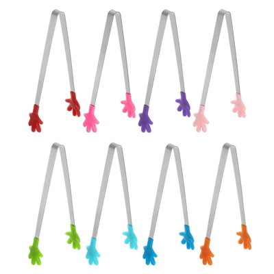 Unique Bargains Stainless Steel Silicone Tips Cooking Grilling Food Tongs 8 Pcs 8 Unique Bargains Stainless Steel Silicone Tips Cooking Grilling Food Tongs 8 Pcs - Image 6