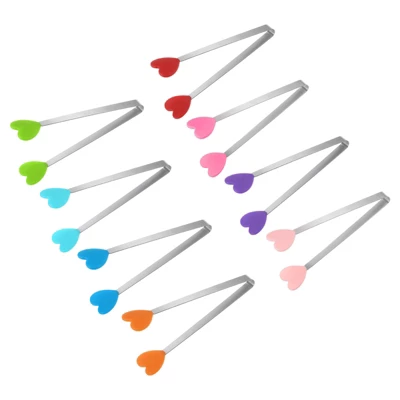 Unique Bargains Stainless Steel Silicone Tips Cooking Grilling Food Tongs 8 Pcs 4 Unique Bargains Stainless Steel Silicone Tips Cooking Grilling Food Tongs 8 Pcs - Image 2