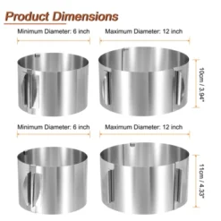Unique Bargains Stainless Steel Adjustable Nonstick Durable Cake Ring