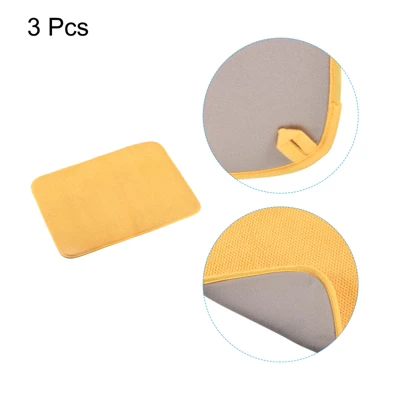 Unique Bargains Microfiber Reversible Washable Fast Drying Dish Drying Mat Yellow 3 Pcs 4 Unique Bargains Microfiber Reversible Washable Fast Drying Dish Drying Mat Yellow 3 Pcs - Image 2