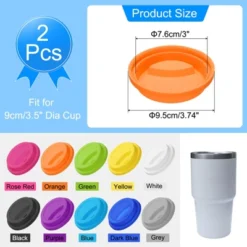 Unique Bargains Silicone Reusable Spill-proof Resistant Canning Lids 2 Pcs