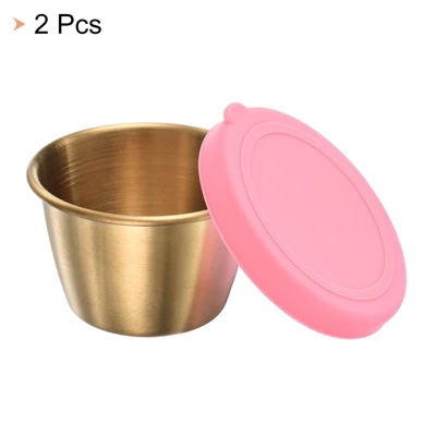 Unique Bargains Silicone Durable Leak-proof Airtight Pink Condiment Containers 4 Unique Bargains Silicone Durable Leak-proof Airtight Pink Condiment Containers - Image 2