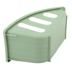 Unique Bargains Kitchen Storage Organization Plastic Dish Rack Green 1 Pc