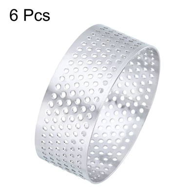 Unique Bargains Stainless Steel Non-Stick Perforated Baking Dessert Round Cake Ring 6 Pcs 4 Unique Bargains Stainless Steel Non-Stick Perforated Baking Dessert Round Cake Ring 6 Pcs - Image 2