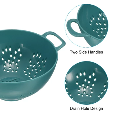 Unique Bargains Food Rice Washing Plastic Vegetable Basket Colander With Handle 2 Pcs 4 Unique Bargains Food Rice Washing Plastic Vegetable Basket Colander With Handle 2 Pcs - Image 2