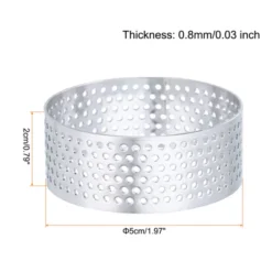 Unique Bargains Stainless Steel Non-Stick Perforated Baking Dessert Round Cake Ring