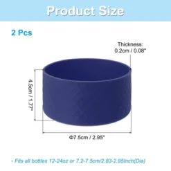 Unique Bargains Silicone Anti-Slip Protective Reusable Water Bottle Boot 2 Pcs