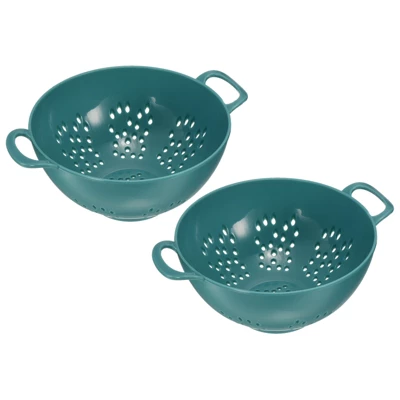 Unique Bargains Food Rice Washing Plastic Vegetable Basket Colander With Handle 2 Pcs 5 Unique Bargains Food Rice Washing Plastic Vegetable Basket Colander With Handle 2 Pcs - Image 3