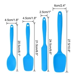 Unique Bargains Heat Resistant Non Stick Dishwasher Safe Seamless Design Spatula Set 4 Pcs