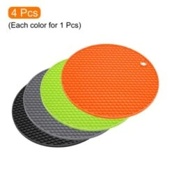 Unique Bargains Round Silicone Heat Resistant Non-slip Flexible Trivet Mats 4 Pcs 10 Unique Bargains Round Silicone Heat Resistant Non-slip Flexible Trivet Mats 4 Pcs -Kitchen Tools Shop GUEST 45bd1a66 2994 4f1b 9445 a503ab811db4