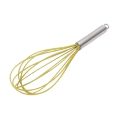 Unique Bargains 12" 6-Wire Whisk Hand Wash Stainless Steel Silicone Silver Tone Yellow -Kitchen Tools Shop GUEST 4610df52 fa92 4b7b afaf ae690be0693c