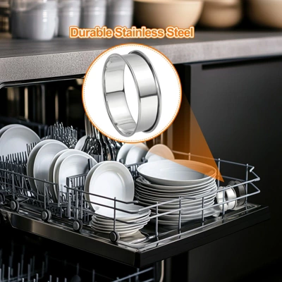 Unique Bargains Stainless Steel Double Rolled Nonstick Durable Cake Rings 10 Pcs 6 Unique Bargains Stainless Steel Double Rolled Nonstick Durable Cake Rings 10 Pcs - Image 4