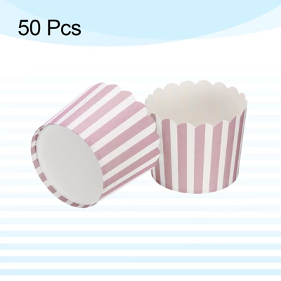 Unique Bargains Disposable Cakes Muffins Liners Stripe Paper Baking Cups 6oz 50 Pcs 4 Unique Bargains Disposable Cakes Muffins Liners Stripe Paper Baking Cups 6oz 50 Pcs - Image 2