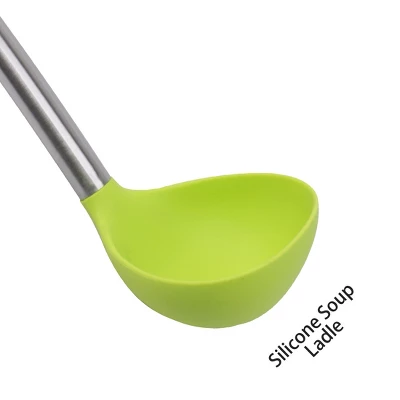 Unique Bargains Silicone Heat Resistant Stainless Steel Handle One Piece Design Soup Kitchen Spoon 12.4 Inch Length 1 Pc 7 Unique Bargains Silicone Heat Resistant Stainless Steel Handle One Piece Design Soup Kitchen Spoon 12.4 Inch Length 1 Pc - Image 5