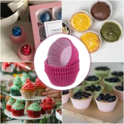 Unique Bargains Greaseproof Disposable Standard Size Cake Cookie Baking Cups 100 Pcs Rose Red -Kitchen Tools Shop GUEST 4937072e c84e 4d8a 8b3f 4d2806081ceb