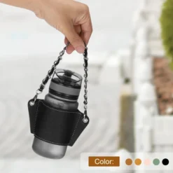 Unique Bargains PU Leather Portable Detachable Strap Water Bottle Carrier Holder 6.5 X 2.7" -Kitchen Tools Shop GUEST 4abcc298 60d0 4311 9d86 8e27497b1ca8