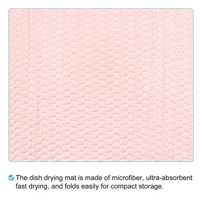 Unique Bargains Microfiber Non-Slip Quick Drying Reversible Dish Drying Mat Pink 1 Pc 5 Unique Bargains Microfiber Non-Slip Quick Drying Reversible Dish Drying Mat Pink 1 Pc - Image 3