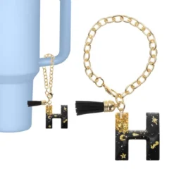 Unique Bargains Resin Lightweight Decorative Tassel Keychain Handle Charm Black With Gold Foil 1 Pc -Kitchen Tools Shop GUEST 4f6e30a6 b19f 4eb1 8841 b32f816338f3