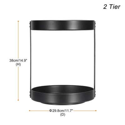 Unique Bargains Carbon Steel Kitchen Turntable Metal Condiment Lazy Susan Organizer Black 6 Unique Bargains Carbon Steel Kitchen Turntable Metal Condiment Lazy Susan Organizer Black - Image 4