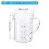 Unique Bargains 3.3 Borosilicate Glass V-Shaped Pour Spout Printed Scale Measuring Cup